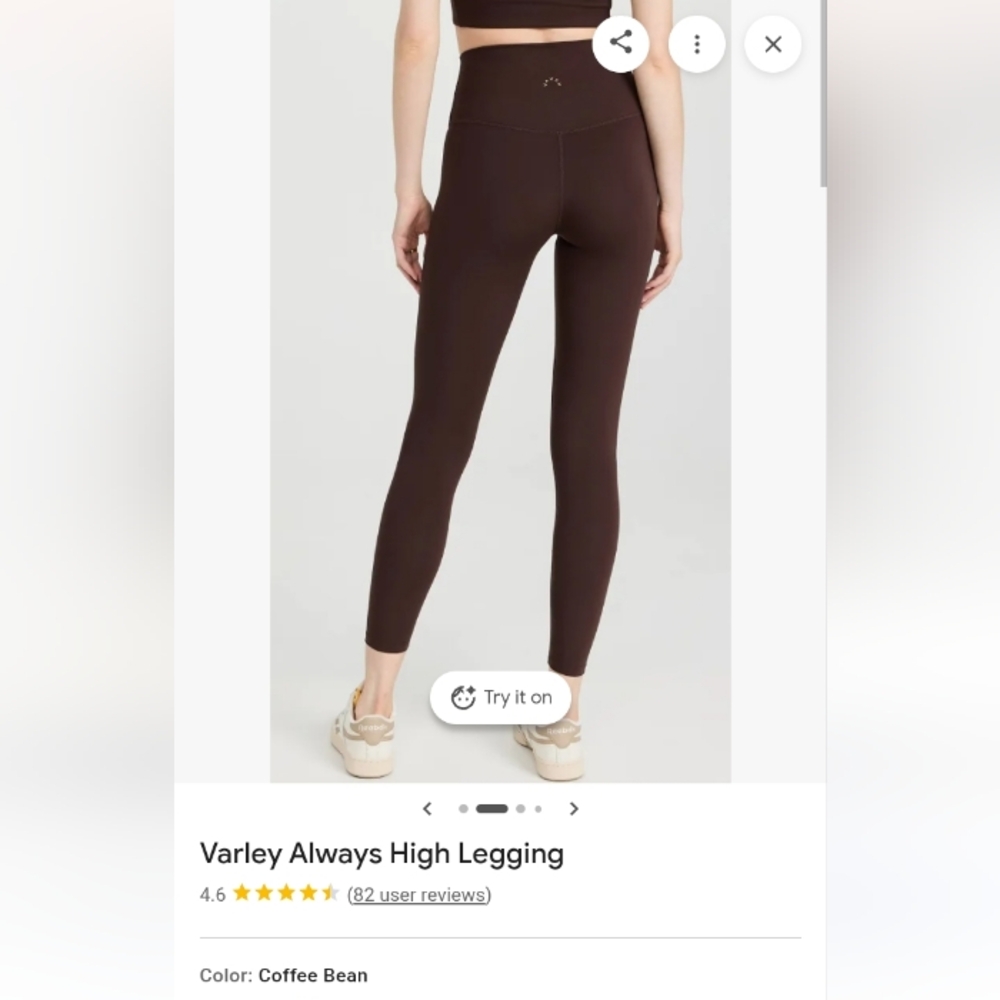 Varley Always High Leggings In Coffee Bean Size Large - Picture 4 of 9